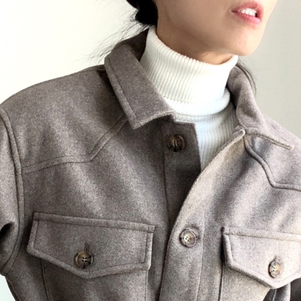 SOFT SLIM FIT LONG SLEEVE TURTLENECK TOP - WHITE - Picture 4 of 9